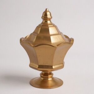 VTG‎ Antique Phelps Dodge Trinket Dish Storage Container w/ Lid Brass Weighted